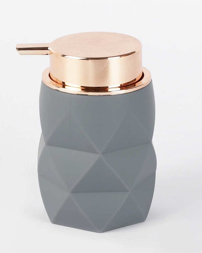 Premium Grey Shade Diamond Cut Soap Dispenser | 4 x 5 inches