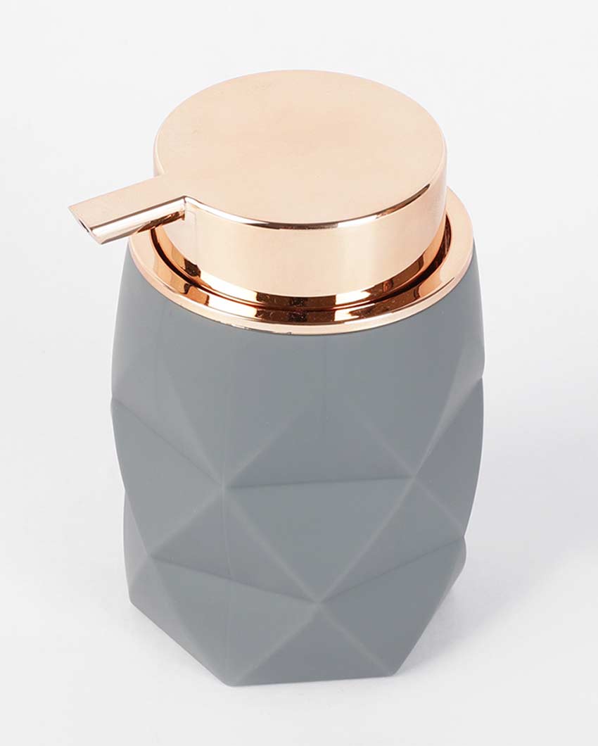 Premium Grey Shade Diamond Cut Soap Dispenser | 4 x 5 inches