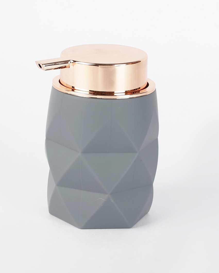 Premium Grey Shade Diamond Cut Soap Dispenser | 4 x 5 inches