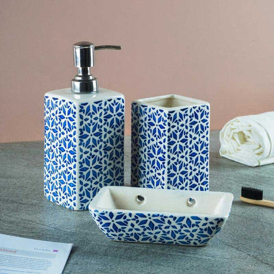 Ceramic Blue Moroccan Bath Accessory Default Title