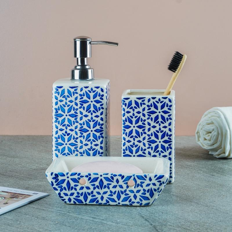 Ceramic Blue Moroccan Bath Accessory Default Title