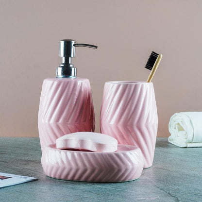 Elegant Blush Pink Ceramic Bath Accessory Default Title