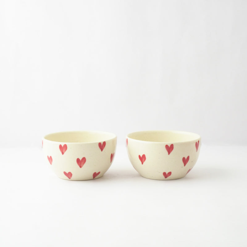 Red Floral Ceramic Bowl | Set of 2 Default Title