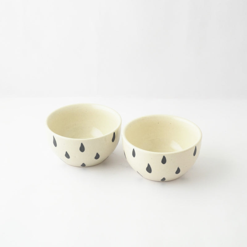 Blue Striped Ceramic Bowl | Set of 2 Default Title