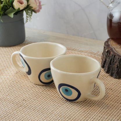 Evil Eye Ceramic Tea Cups | Set of 2 Default Title