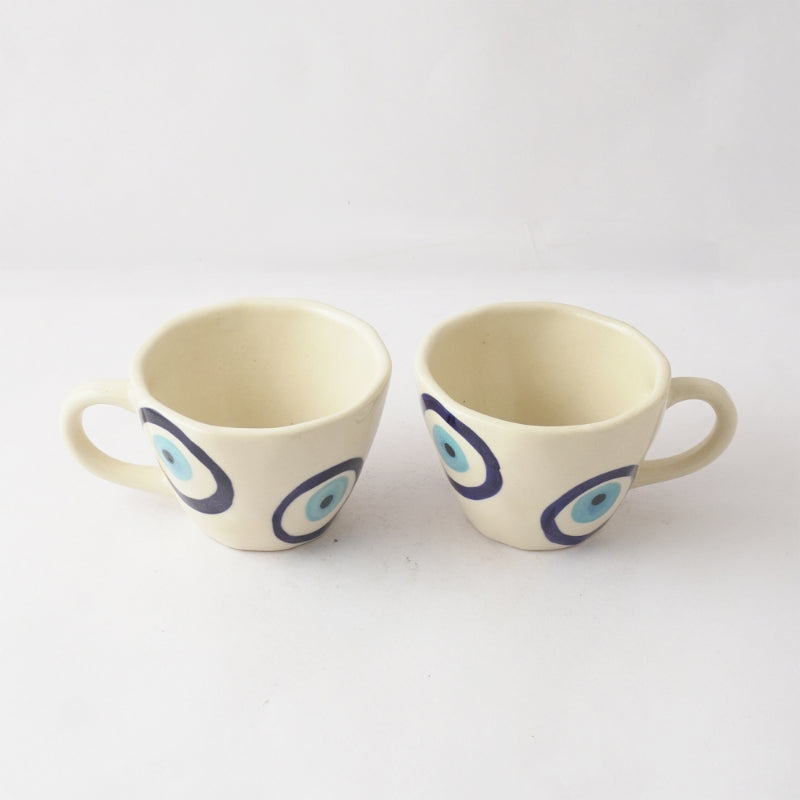 Evil Eye Ceramic Tea Cups | Set of 2 Default Title