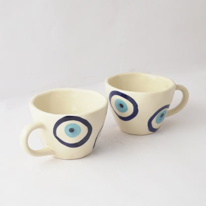 Evil Eye Ceramic Tea Cups | Set of 2 Default Title