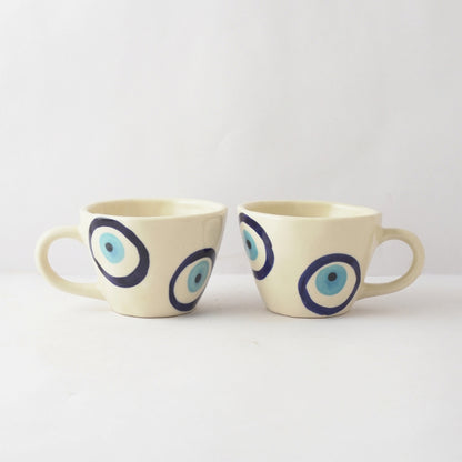 Evil Eye Ceramic Tea Cups | Set of 2 Default Title