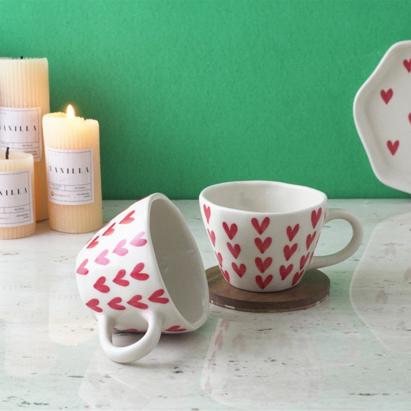 Heart Ceramic Tea Cups | Set of 2 Default Title