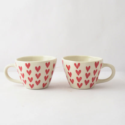 Heart Ceramic Tea Cups | Set of 2 Default Title