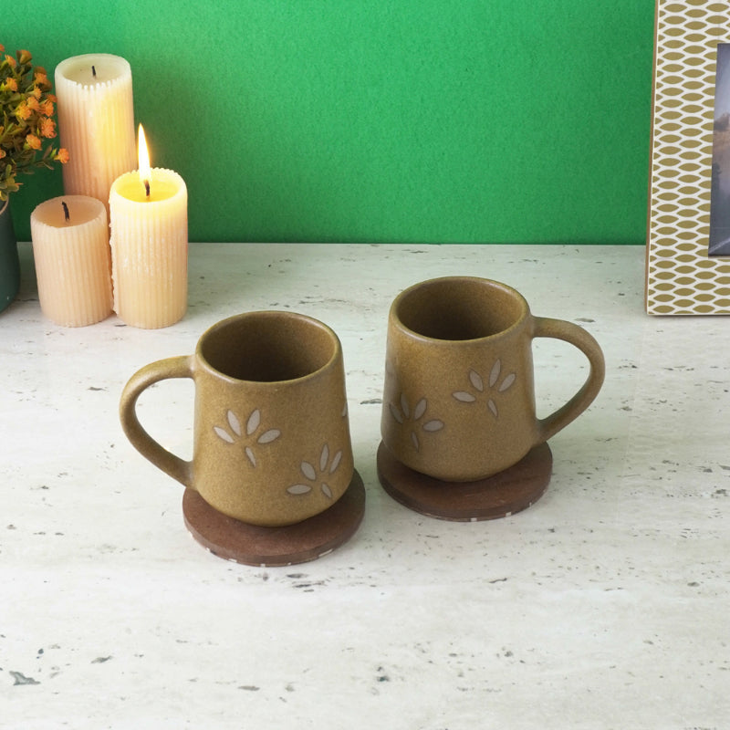 Ceramic Glazed Petal Cups  | Set of 2