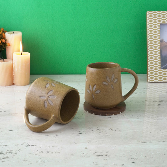 Ceramic Glazed Petal Cups  | Set of 2