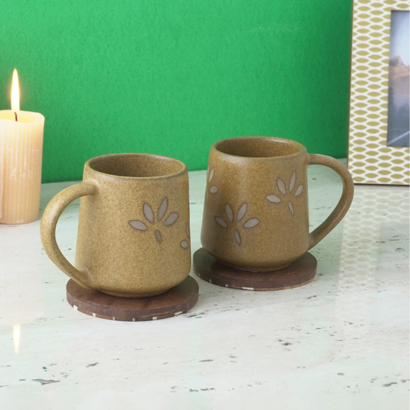 Ceramic Glazed Petal Cups  | Set of 2