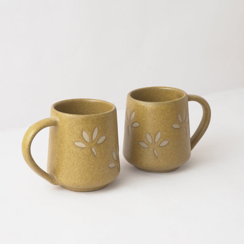 Ceramic Glazed Petal Cups  | Set of 2