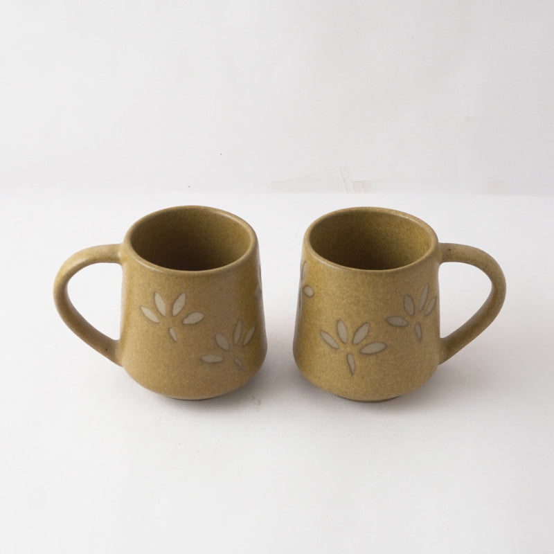 Ceramic Glazed Petal Cups  | Set of 2