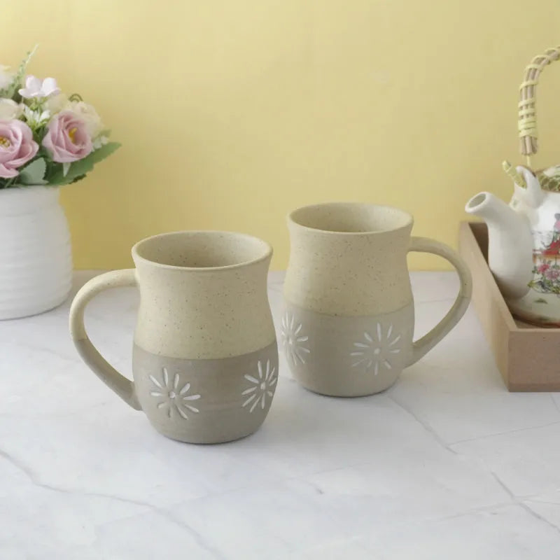 Beige Suffolk Ceramic Mug | Set of 2 Default Title