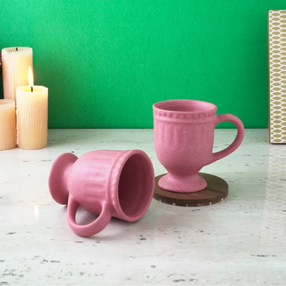 Royal Pink Ceramic Mug | Set of 2