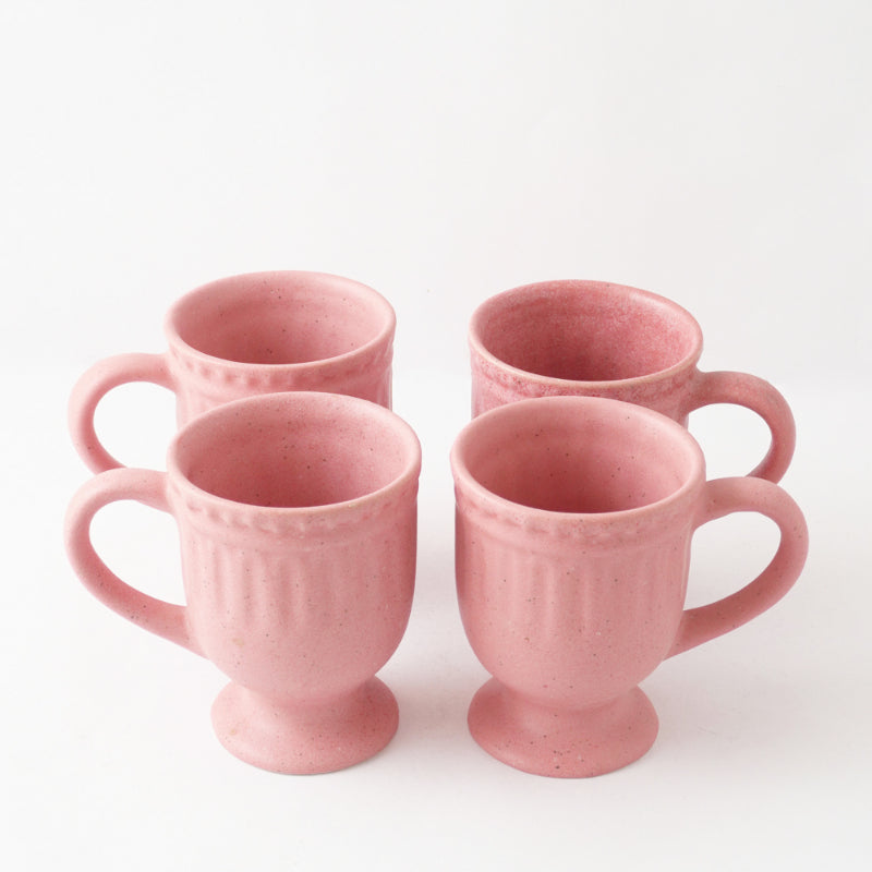 Royal Pink Ceramic Mug  | Set of 4