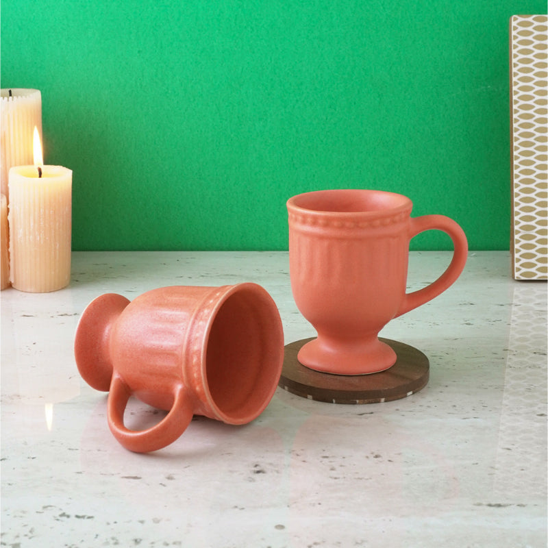 Royal Orange Ceramic Mug | Set of 2