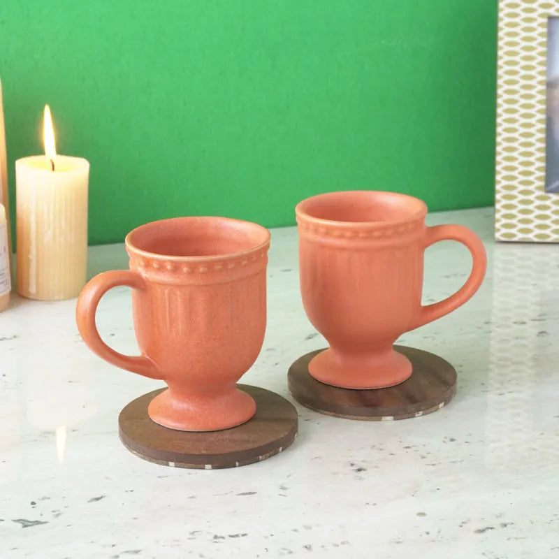 Royal Orange Ceramic Mug | Set of 2