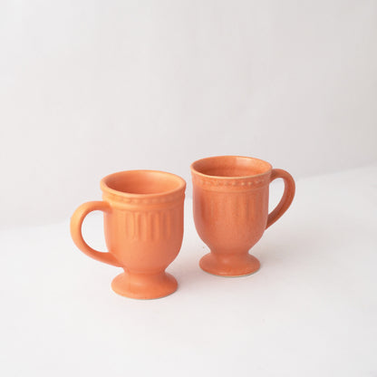 Royal Orange Ceramic Mug | Set of 2