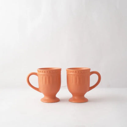 Royal Orange Ceramic Mug | Set of 2