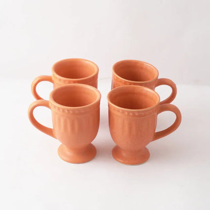 Royal Orange Ceramic Mug  | Set of 4