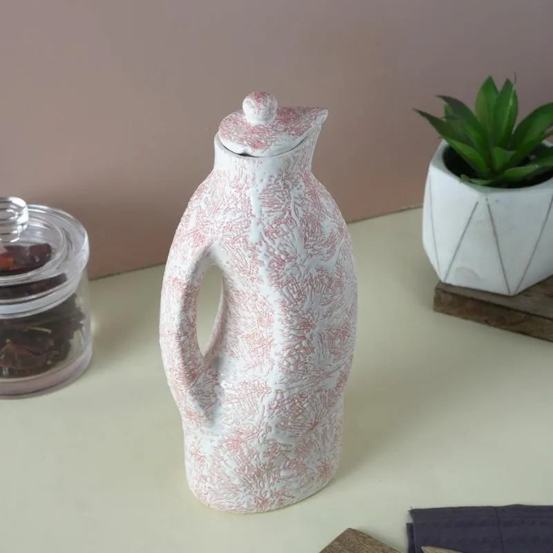 Pink Floral Ceramic Oil Dispenser