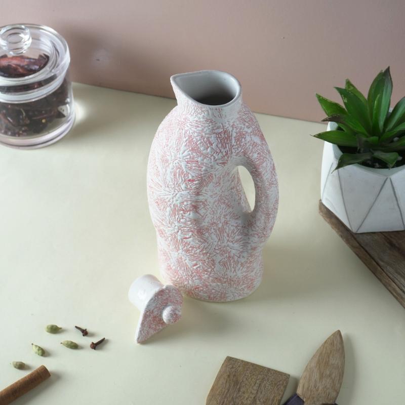 Pink Floral Ceramic Oil Dispenser