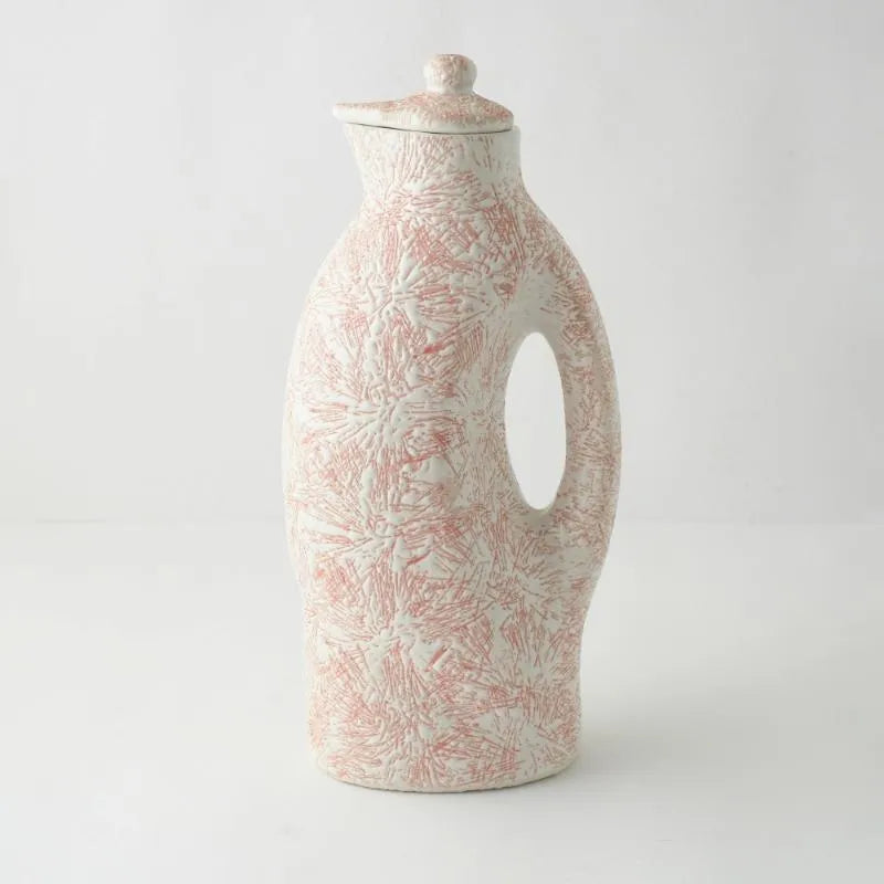 Pink Floral Ceramic Oil Dispenser