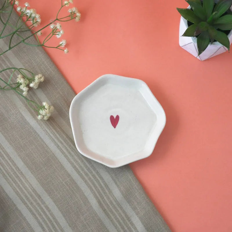 Single Heart Small Ceramic Platter Default Title