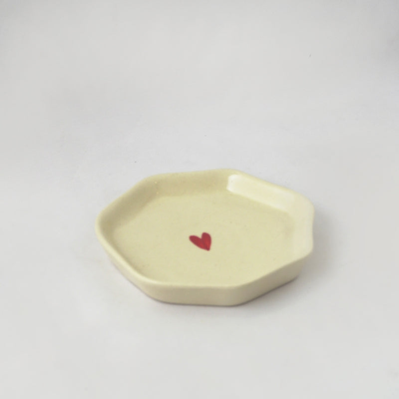 Single Heart Small Ceramic Platter Default Title