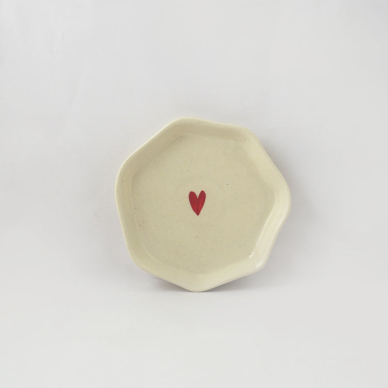 Single Heart Small Ceramic Platter Default Title