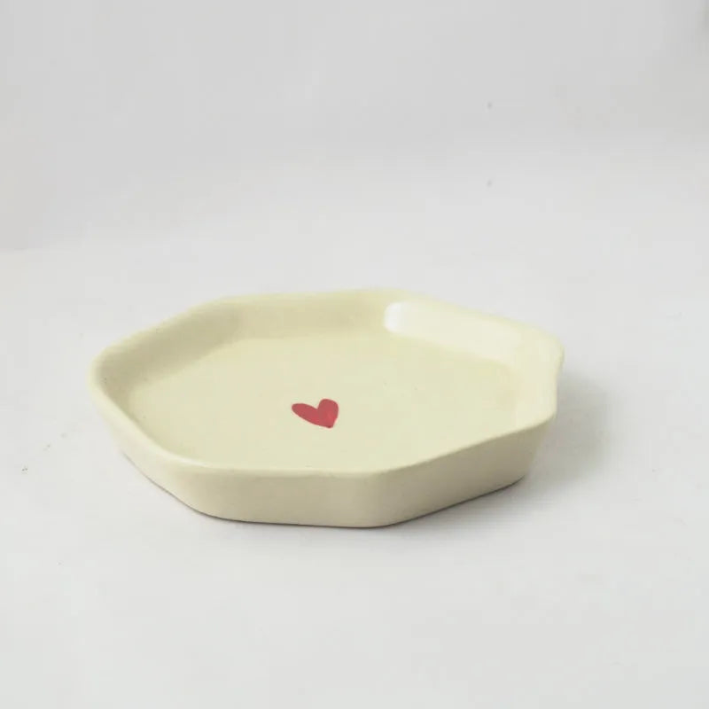 Single Heart Small Ceramic Platter Default Title