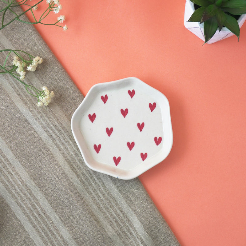 Hearts Small Ceramic Platter Default Title