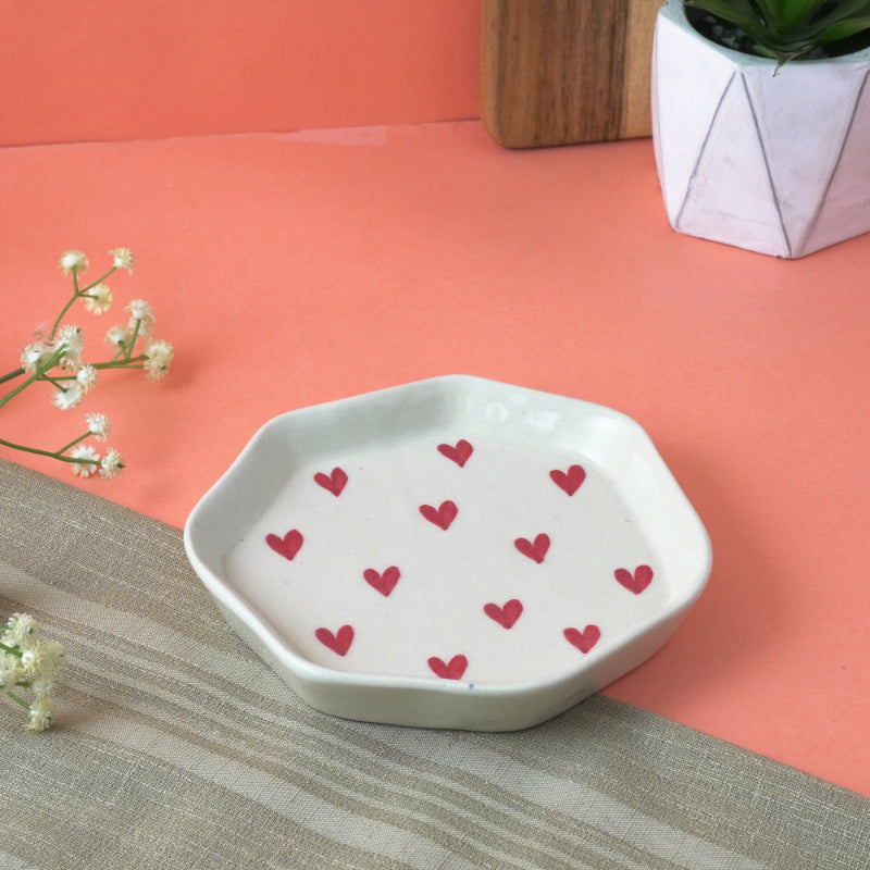 Hearts Small Ceramic Platter Default Title
