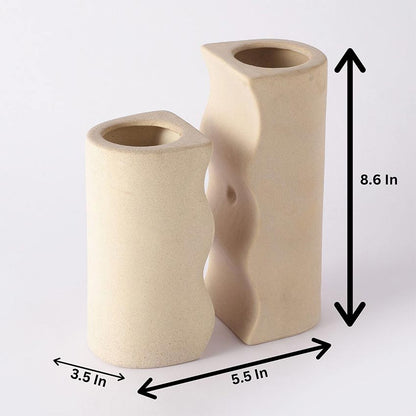 Unique Broken Pieces Style Ceramic Vases Without Flower | Pack of 2