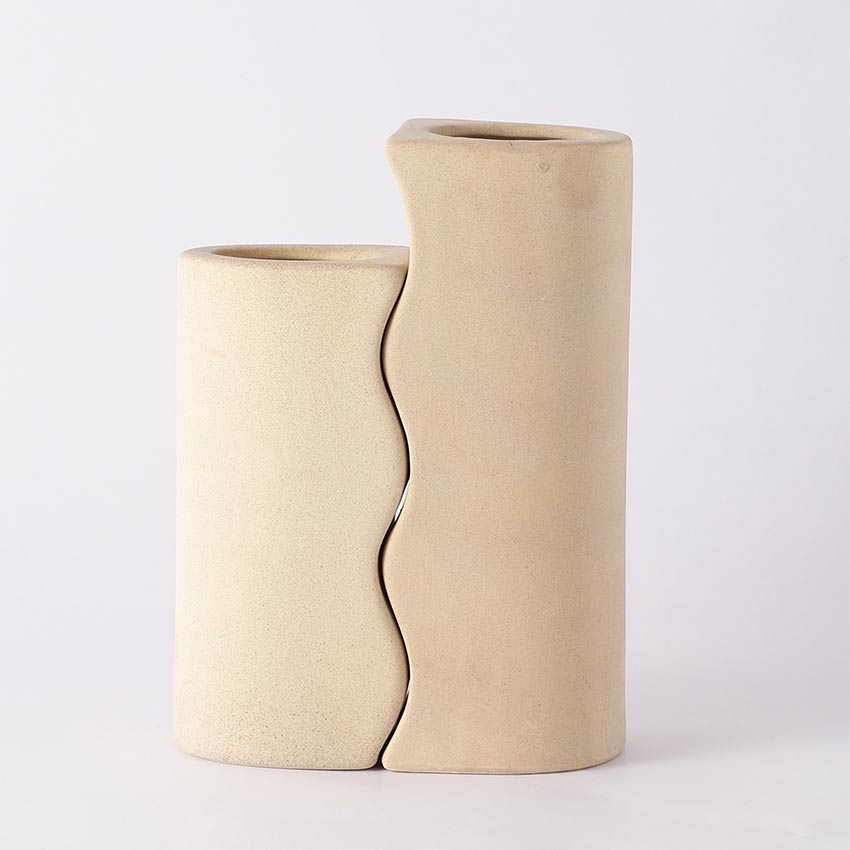 Unique Broken Pieces Style Ceramic Vases Without Flower | Pack of 2