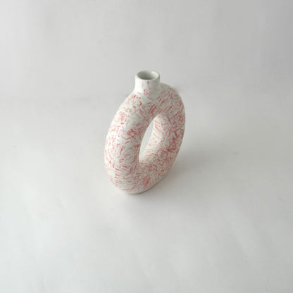 Pink Swatched Donut Ceramic Vase Default Title