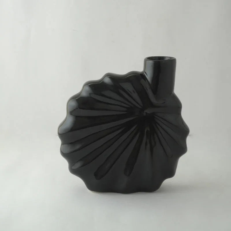 Black Flower Ceramic Vase