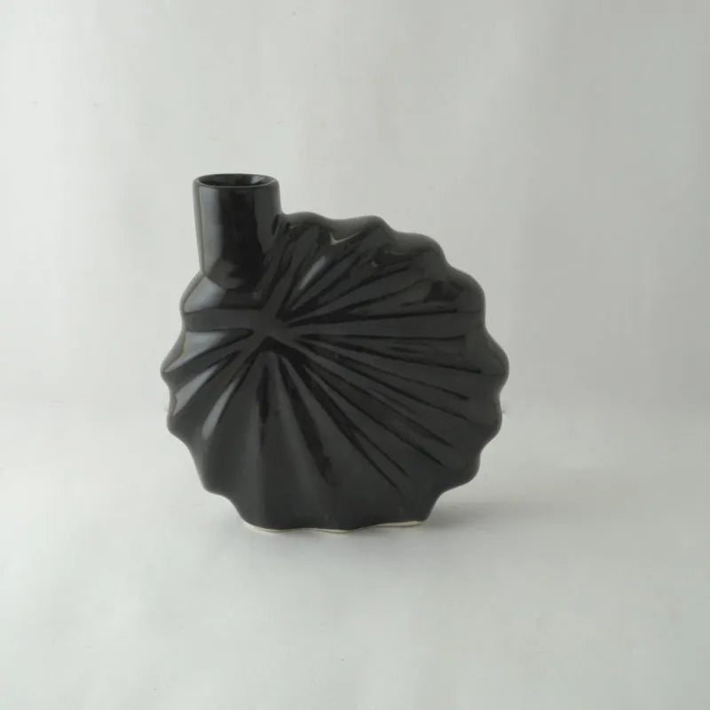 Black Flower Ceramic Vase