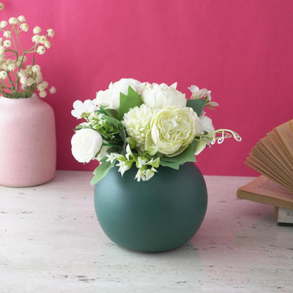 Green Modern Globe Ceramic Vase