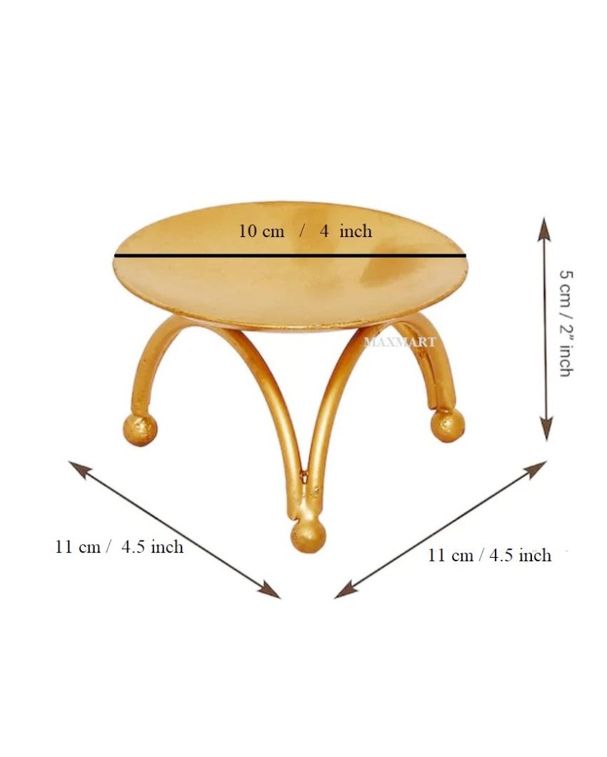 Round Metal T-Light & Pillar Candle Holder Tray | Set of 2 | 4 x 2 inches