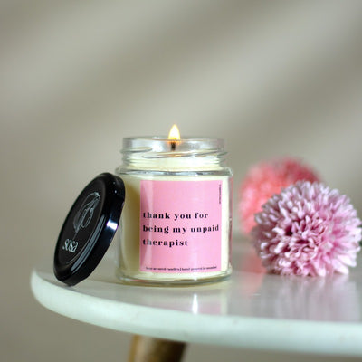 Thank You For Being My Unpaid Therapist | Scented Candle Gifts For Girlfriend & Boyfriend