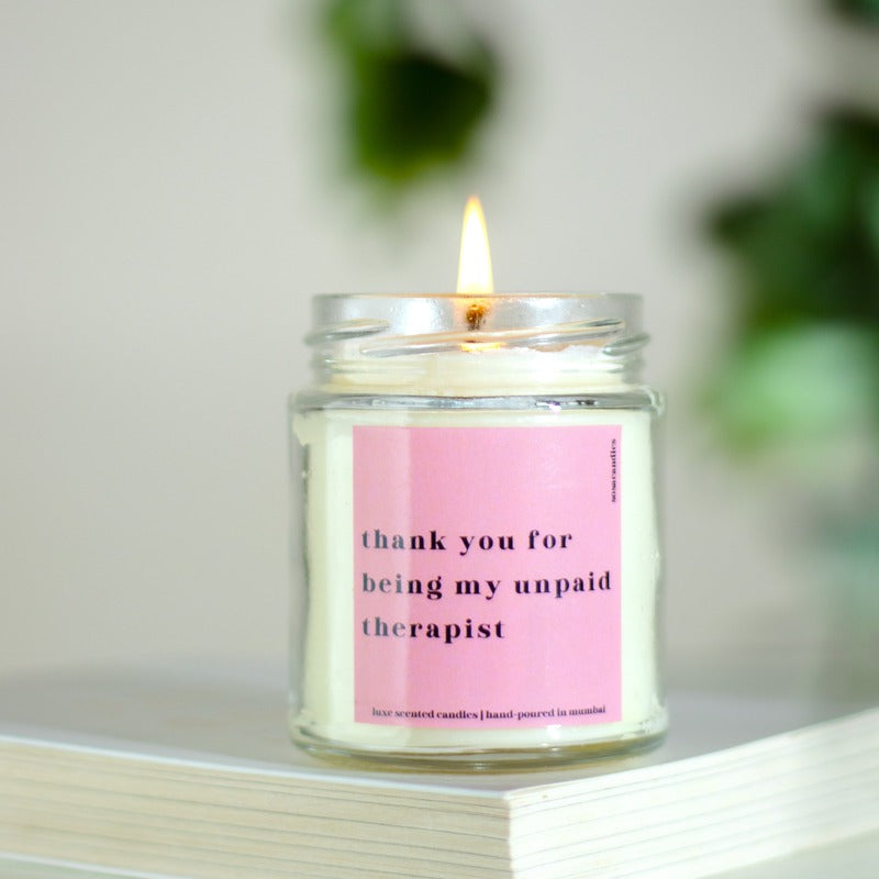 Thank You For Being My Unpaid Therapist | Scented Candle Gifts For Girlfriend & Boyfriend