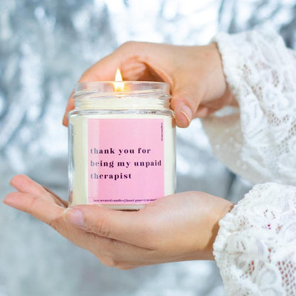 Thank You For Being My Unpaid Therapist | Scented Candle Gifts For Girlfriend & Boyfriend