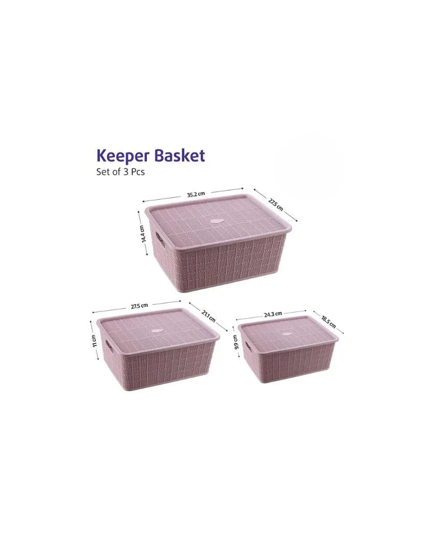 Multipurpose Polypropylene Keeper Baskets | Set Of 3