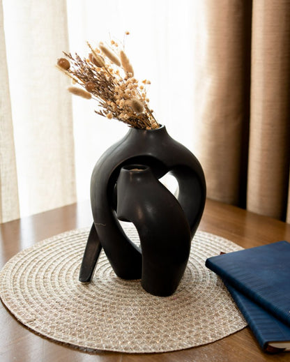 Black Harmony Ceramic Vase | Set of 2