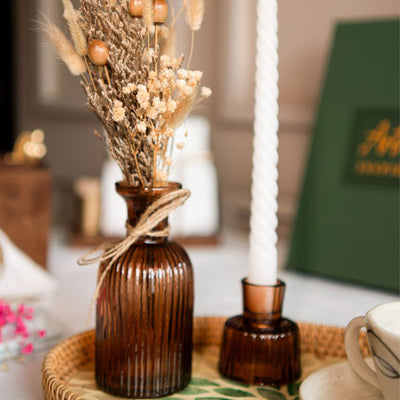 Dried Blossom Charm Vase with Bunch Set | Candle Holder Not Included