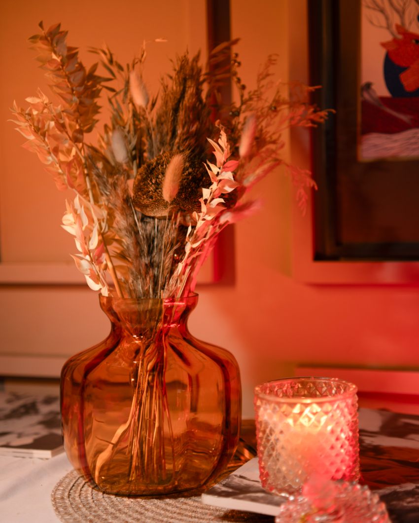 Marigold Charm Glass Vase | 7 x 7 inches